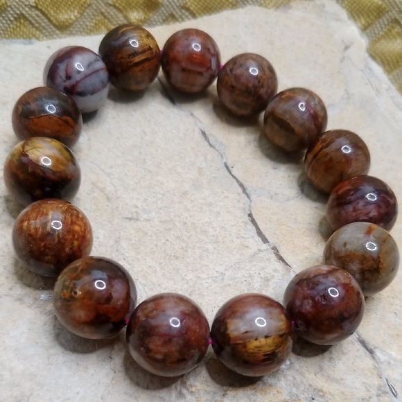 Natural Pietersite Stone Round Beads Stretch Lady Healing Bracelet